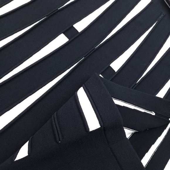 Etcetera Black White Banded Body Contour Dress Sz Small - Picture 13 of 14